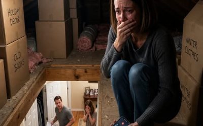 My sister called me at midnight and whispered, “Turn off every light. Go to the attic. Don’t tell your husband.” I thought she was losing her mind — until I looked through the floorboards….