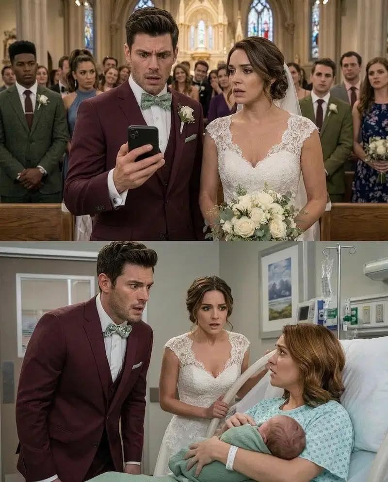 “Six months after our divorce, my ex-husband called out of nowhere to invite me to his wedding. I told him, “I just had a baby. I’m not going anywhere.” Thirty minutes later, he rushed into my hospital room in a tuxedo, his face pale with terror… The phone rang while my newborn daughter slept against my chest, her tiny face still red from her first cries in the world. I almost ignored it—until Daniel’s name appeared on the screen like a warning I could not look away from. Six months after our divorce, my ex-husband called me from the front steps of a cathedral. “Claire,” he said, sounding almost cheerful in the cruelest way possible, “I thought you should hear it from me. I’m getting married today.” Behind him, I could hear music, laughter, and the bright clink of glasses—the smooth, expensive sound of people celebrating a man who had destroyed me and smiled through it. I looked down at my daughter’s tiny fist wrapped around the fabric of my hospital gown. “Congratulations,” I said. He laughed softly. “Still cold. I guess some things never change.” “Why are you calling, Daniel?” “To invite you,” he said, his voice sharpening with satisfaction. “No hard feelings, right? Vanessa insisted. She thinks closure is important.” Vanessa. My former assistant. The woman who used to bring me coffee, compliment my shoes, and then meet my husband in hotel rooms he paid for with money he swore we didn’t have. “I just gave birth,” I said. “I’m not going anywhere.” Silence. Then his breathing shifted. “What did you just say?” “I said I just had a baby.” “Whose baby?” The old Claire would have trembled. The Claire he abandoned in court. The wife he called unstable. The woman he convinced a judge was too emotional to keep the penthouse, the company shares, or even her dignity. But that Claire had vanished months ago. I tucked the blanket more securely around my daughter. “You should return to your bride.” “Claire.” His voice lowered. “Tell me that child isn’t mine.” I smiled faintly toward the hospital window, where the city shimmered beneath the winter rain. “You signed the divorce papers without reading them, Daniel. You always hated details.” Thirty minutes later, he burst into my hospital room wearing his wedding tuxedo, his face drained of color and his bow tie hanging loose around his neck. Vanessa stood behind him in her bridal gown, the diamonds at her throat trembling with every breath. Daniel stared at the baby. Then he stared at me. “You,” he whispered, “planned this.” “No,” I said calmly. “You did.” And for the first time in years, Daniel Kingsley looked truly afraid… To be continued in the comments..
