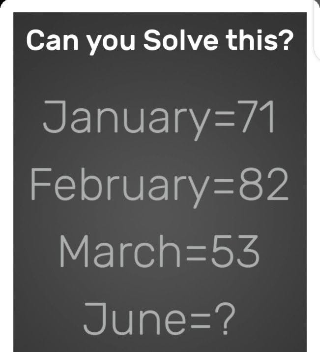 Can You Solve This Month Puzzle?