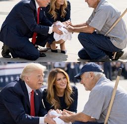 A POWERFUL AND EMOTIONAL MOMENT ON THE POLITICAL STAGE: WHEN Donald Trump AND Melania Trump KNEELED BEFORE AN ELDERLY JANITOR