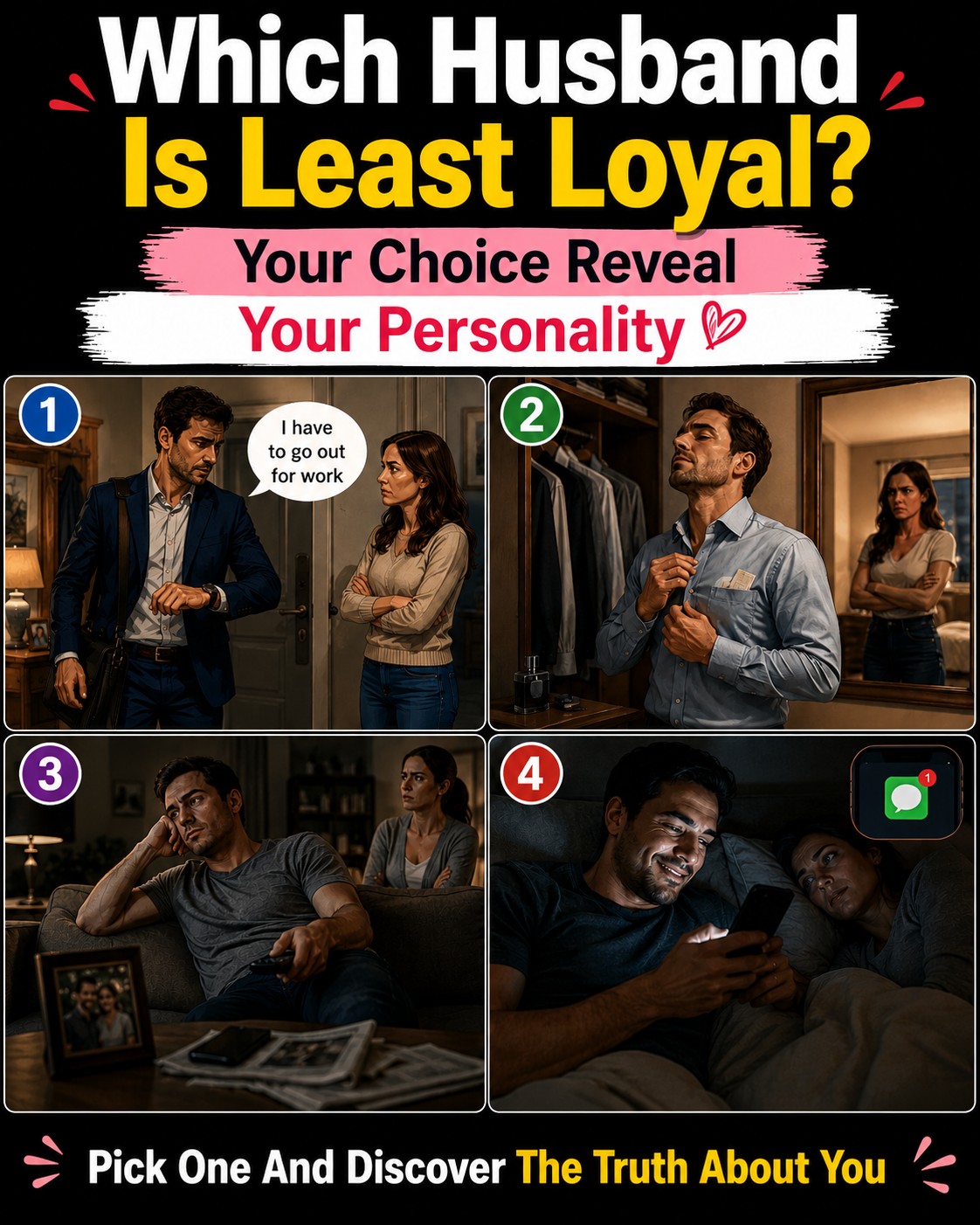 Which Husband Is Least Loyal? Your Choice Reveals Your Personality