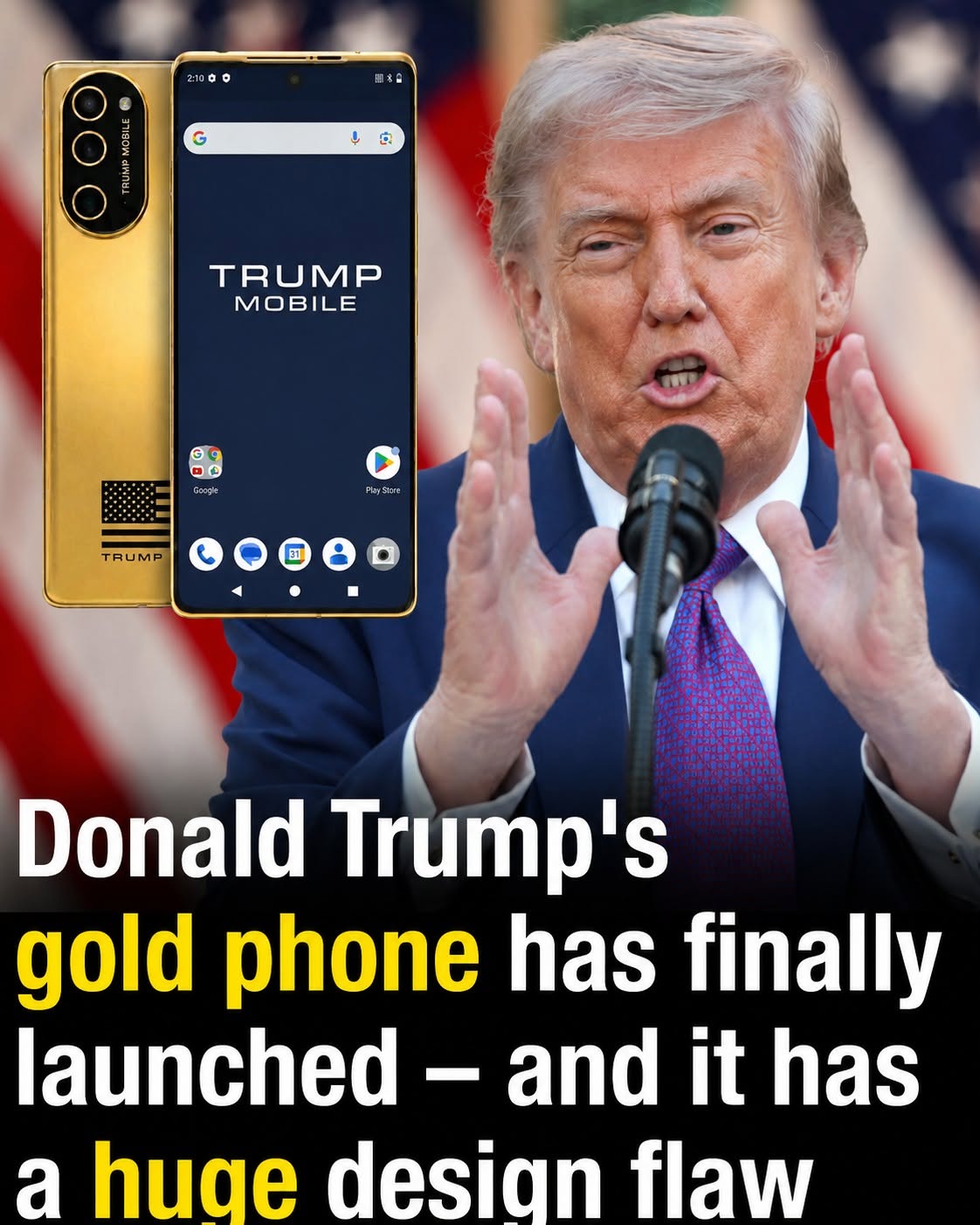 Donald Trump’s 9 gold phone has finally launched – and it has a huge design flaw