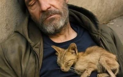 He Had No Home, No Family—except for the Cat That Slept on His Chest Every Night. “she Chose Me,” He Said. “that’s All That Matters.”