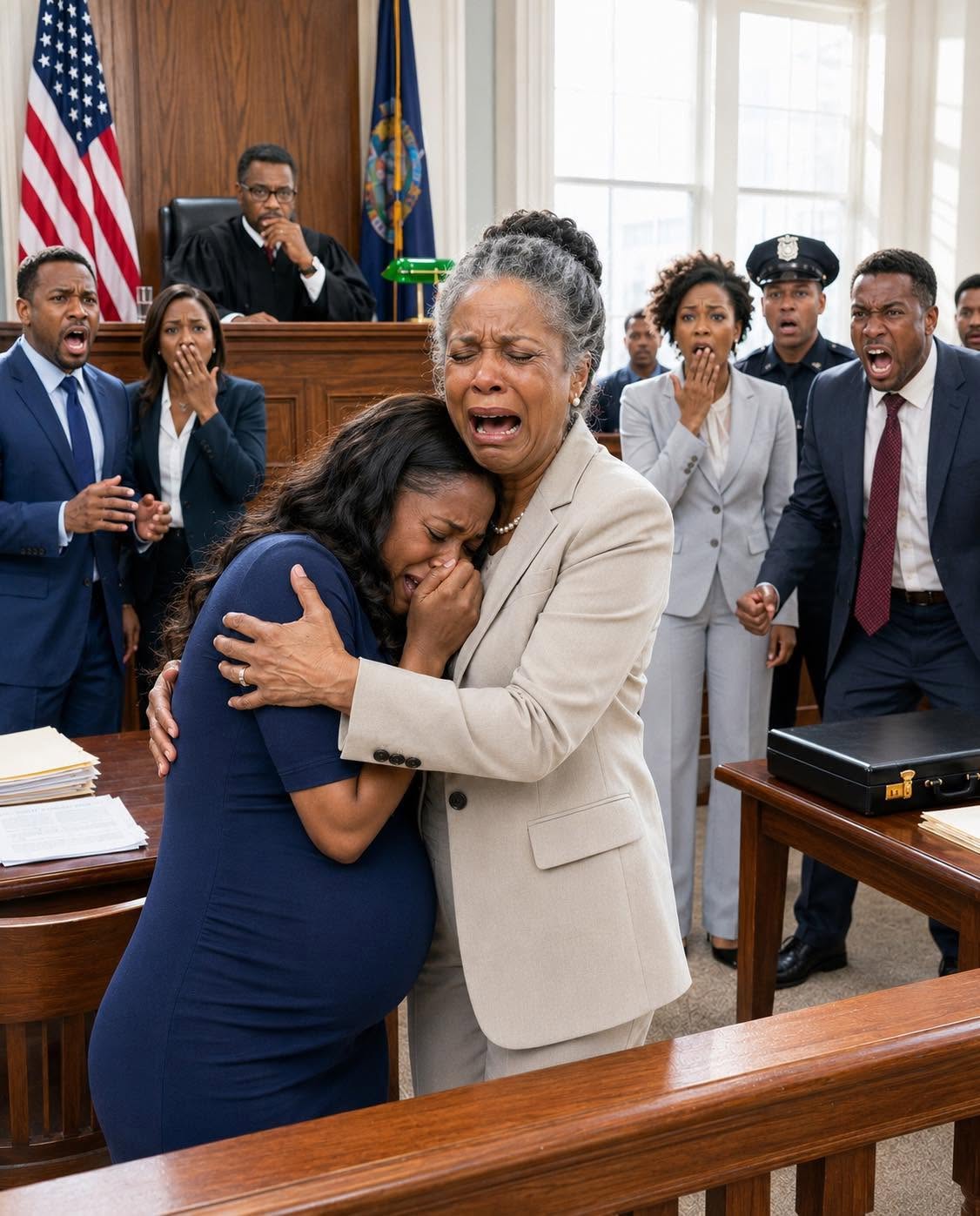 At my divorce hearing, eight months pregnant, the judge gave me nothing. My husband smirked, “Let’s see how you survive without me.” Then a billionaire walked in and said, “My daughter is better off without you.” His victory shattered instantly.v