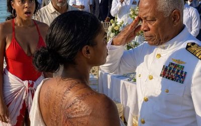 My sister exposed my scars on a luxury beach and laughed while my father stayed silent. For years, they called me a disgraced soldier—until an admiral saluted me and said, “I’ve been looking for you.”