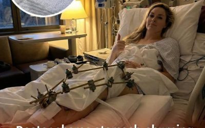The Olympian’s had three surgeries since the devastating crash.