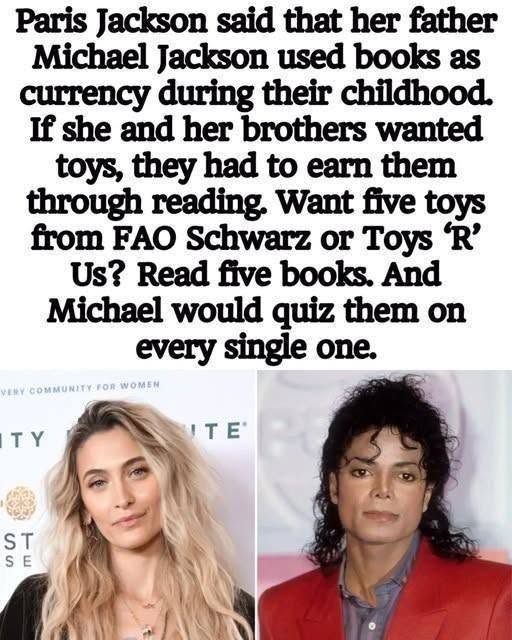 Paris Jackson has confirmed that her father Michael Jackson used books as currency during their childhood.