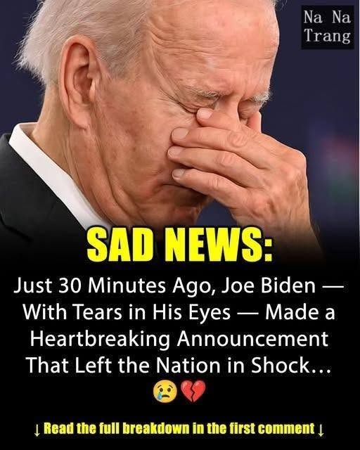 Joe Biden with tears in his eyes make the sad announcement