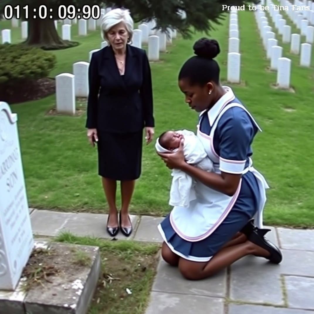 At the Cemetery, a Waitress Holding a Baby Whispered to the Gravestone—Moments Later, the Billionaire Mother’s World Turned Upside Down… Evelyn Harrington had always been the kind of woman people noticed the moment she walked into a room.