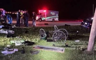 Jeep Smashes Buggy, Ejects Family of 9 Amish ~ Five children were…See more