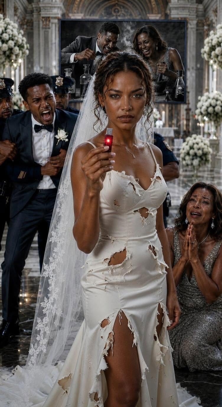 I walked down the aisle with a split lip and a torn veil. My groom smirked at his friends. “She needed a reminder of who’s boss before we sign the papers,” he laughed loudly. The entire congregation, including his mother, chuckled. At the altar, he handed me a gold pen, expecting me to quietly sign away my late father’s M company. I didn’t cry. I calmly looked him in the eye, snapped the expensive pen in half, and reached deep into my bridal bouquet. The item I pulled out made his smug face go deathly pale.