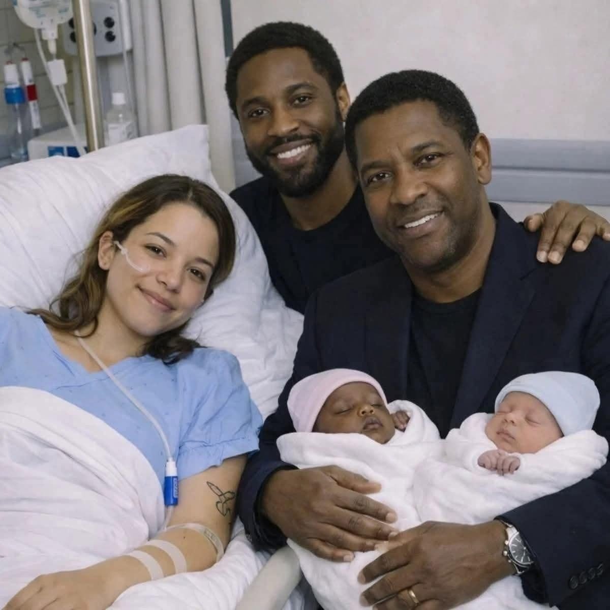 BREAKING: Denzel Washington and his son, John David Washington, have just dropped a DOUBLE BOMBSHELL baby announcement — welcoming twin babies — and it’s the TWINS’ NAMES that are breaking the internet! They waited years. They kept it private. Then, on a quiet morning in Los Angeles… they shared a single post. Two newborns resting gently in Denzel Washington’s arms. A smile — and tears — on both Denzel and his son John David’s faces.