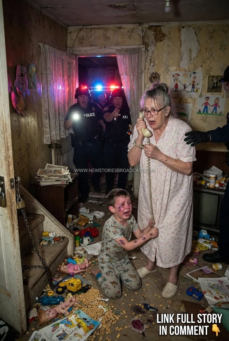 THE BASEMENT CHAIN AND THE GRANDMOTHER ARRESTED FOR SAVING HER GRANDSON THAT EXPOSED A HOUSE OF HORROR 🏠😢🚨 – NSB