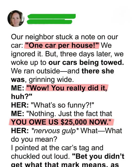 Neighbor’s Parking Dispute Takes Unexpected Turn After Towing Decision Sparks Backlash