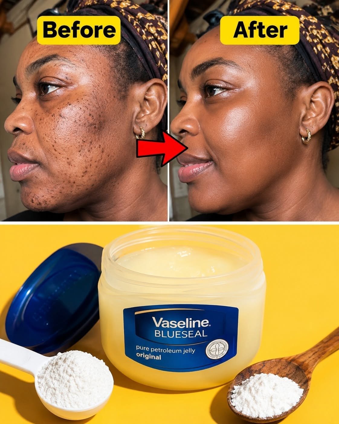 How to remove skin tags naturally at home overnight: the best method with petroleum jelly. » Leave an “OK” to see the recipe in the first comment.