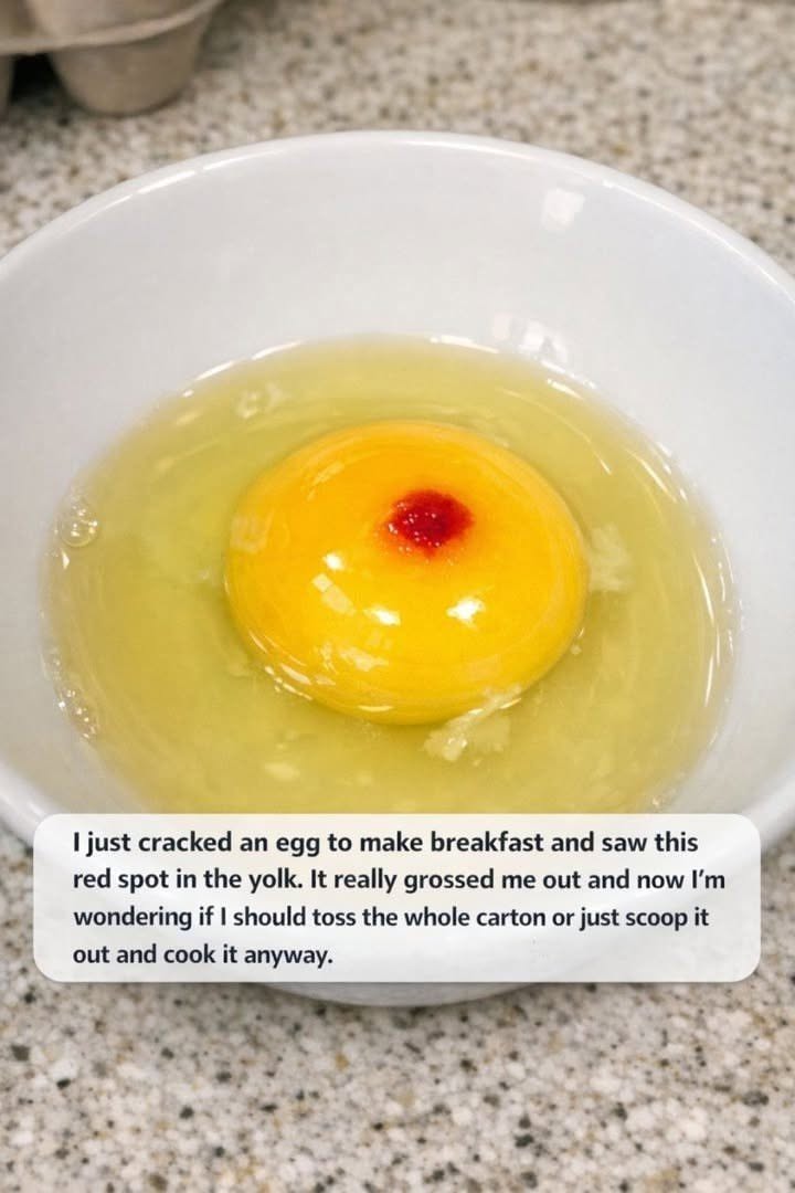 I Just Cracked an Egg and Found a Red Spot in the Yolk — Should I Throw It Away?