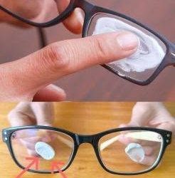 Scratches on glasses: don’t waste money: apply a little and they’ll disappear instantly.