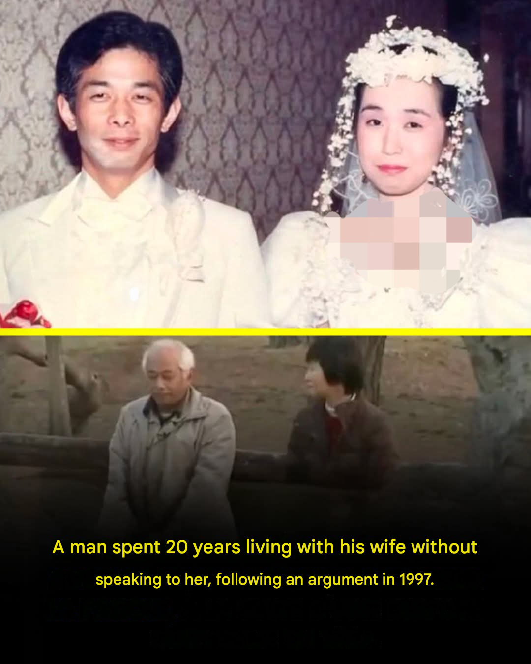 He lived with his wife for 20 years without speaking to her after an argument in 1997.