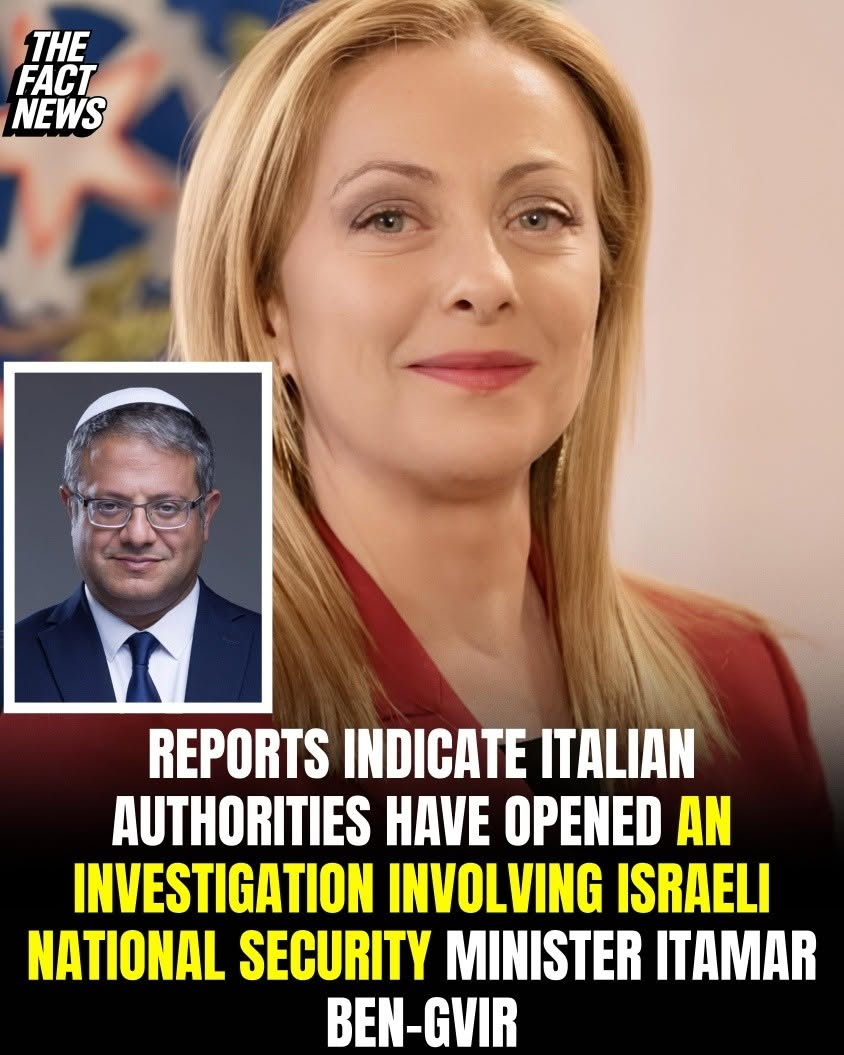 JUST IN: Reports indicate Italian authorities have opened an investigation involving Israeli National Security Minister Itamar Ben-Gvir.