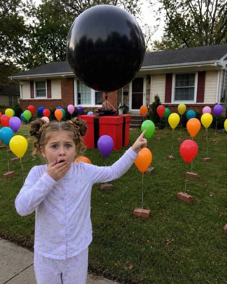 My Little Sister Gave Away Her Lunch Money to Buy a Lonely Boy at the Hospital a Birthday Cake – The Next Morning, We Found a Black Balloon Attached to a Red Box on Our Lawn