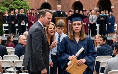 At my own graduation, my father sla:pped me so hard my cap hit the floor. “You don’t deserve that degree,” he spat, while my mother screamed, “You’re just a failure in a gown!”