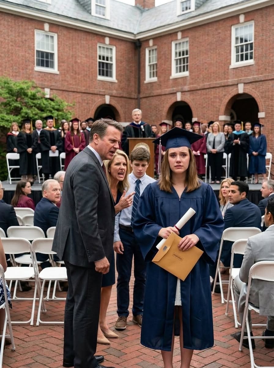 At my own graduation, my father sla:pped me so hard my cap hit the floor. “You don’t deserve that degree,” he spat, while my mother screamed, “You’re just a failure in a gown!”