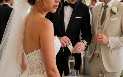 At my wedding, I caught my brother slipping something into my glass. I didn’t scream or panic. I quietly switched our drinks. Then he lifted his toast, smirked, and said, “Congrats, little sister. My surprise is coming soon.”