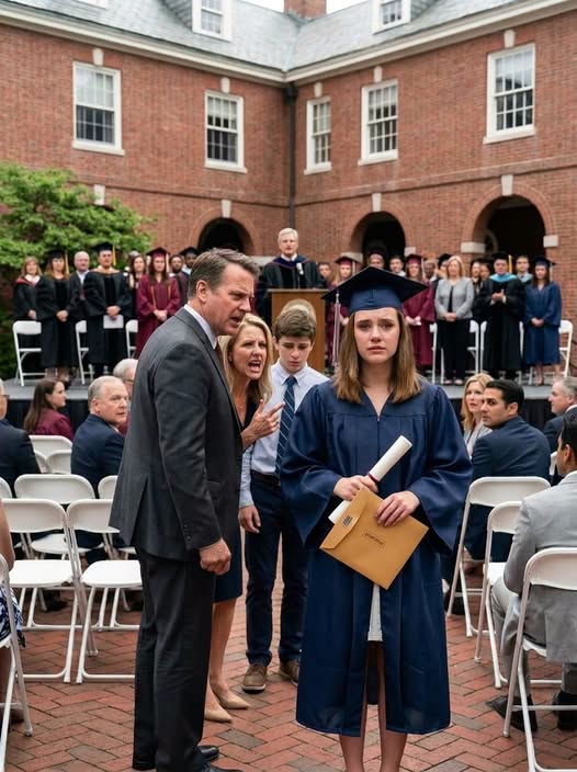At my own graduation, my father sla:pped me so hard my cap hit the floor. “You don’t deserve that degree,” he spat, while my mother screamed, “You’re just a failure in a gown!”