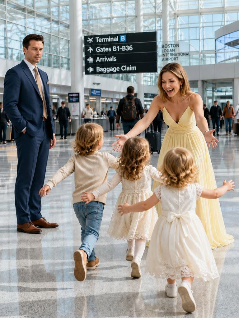 He Told Me to Raise the Baby Alone—Eighteen Months Later, He Saw Three Toddlers at Boston Logan Airport and Realized What He Had Lost