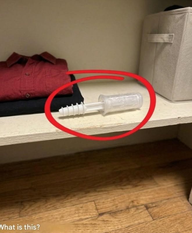 I opened my wife’s closet tonight and found this inside. I’ve been staring at it for half an hour, but I still can’t figure out what it is. Anyone know? Check the first comment for the answer