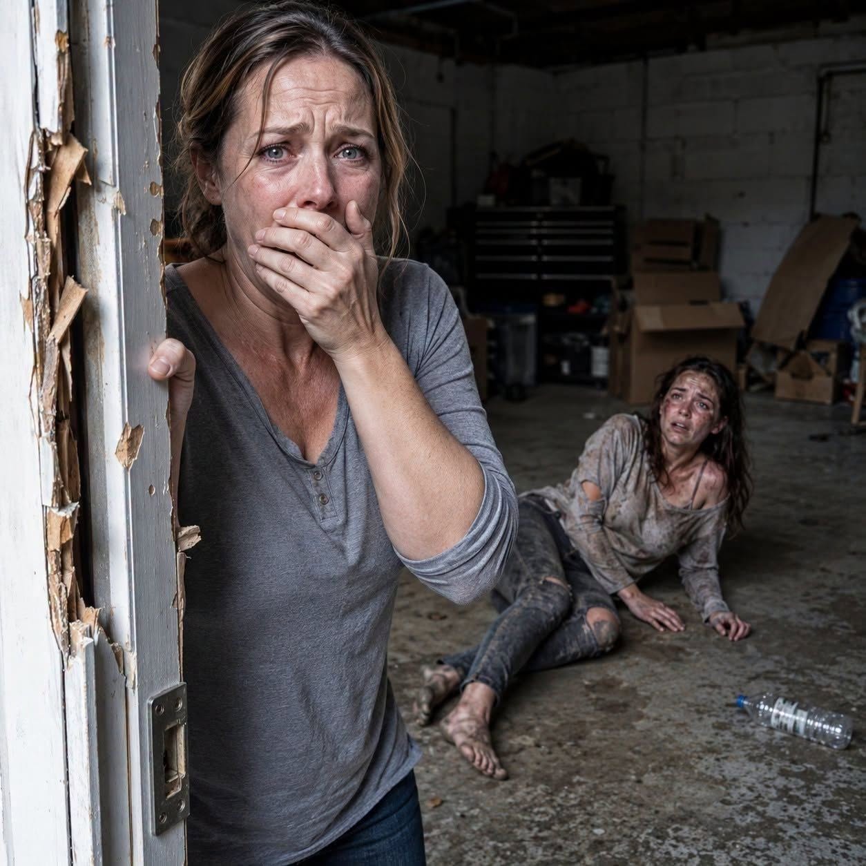 My daughter hadn’t replied for a week, so I drove to her house. My son-in-law insisted she was “on a trip.” I almost believed him—until I heard a muffled moan coming from the locked garage. I circled back, tried the side door, and the sound coming from that dark concrete room didn’t just scare me. It broke me as a mother in a way I will never forget. The first sound I heard from my daughter’s garage was not a scream. It was a weak, strangled moan—the sound of someone who had already screamed until nothing was left. For seven days, Emily had ignored my calls, my messages, even the silly video of her childhood dog wearing a birthday hat. She had never gone silent that long. So I drove three hours through rain to the brick house she shared with her husband, Caleb. He opened the door only six inches. “Marian,” he said, smiling too quickly. “You should have called.” “I did. Twenty-three times.” His smile tightened. “Emily’s on a wellness trip. No phones.” My daughter hated wellness retreats. She hated yoga, herbal tea, and strangers telling her to breathe. “Where?” “Arizona.” “What hotel?” His eyes hardened. “You’re interrogating me in my own house.” Behind him, the living room was spotless. Too spotless. Emily’s framed wedding photo was missing from the mantel. Her purse sat beside the stairs. I pointed at it. “She traveled without her purse?” Caleb stepped outside and pulled the door shut. “You’re becoming confused again. Emily said your memory was getting worse.” That was his mistake. At sixty-one, I looked harmless: gray cardigan, rain-flattened hair, reading glasses hanging from a chain. Caleb knew I had once worked for the county, but Emily had told him only that I handled paperwork. She had never explained that I had spent twenty-eight years investigating financial crimes for the district attorney’s office—or that I still knew half the judges, detectives, and forensic accountants in the state. Two months earlier, Emily had whispered that Caleb was “handling the finances now.” When I asked whether she felt safe, she laughed too loudly and changed the subject. I blamed myself for accepting that answer. Mothers notice the tremor beneath a daughter’s voice, but sometimes love makes us polite when instinct is begging us to become dangerous before it is too late. I lowered my eyes and let my shoulders sag. “Maybe you’re right.” His contempt returned immediately. “Go home, Marian.” I drove away slowly, watching him in the mirror until he disappeared behind the hedge. Then I parked two streets over, cut through an empty lot, and circled back along the fence. The garage windows had been painted black from inside. The side door was locked, but the frame was warped. I slipped a tire iron into the gap. Then I heard it again. A moan. A scrape. Three faint knocks. When the latch snapped, the door opened into darkness and the smell of bleach, concrete, and blood. “Emily?” I whispered. Chains moved in the dark. And my daughter said, barely audible, “Mom… don’t let him know you found me.”…..To be continued in C0mments\