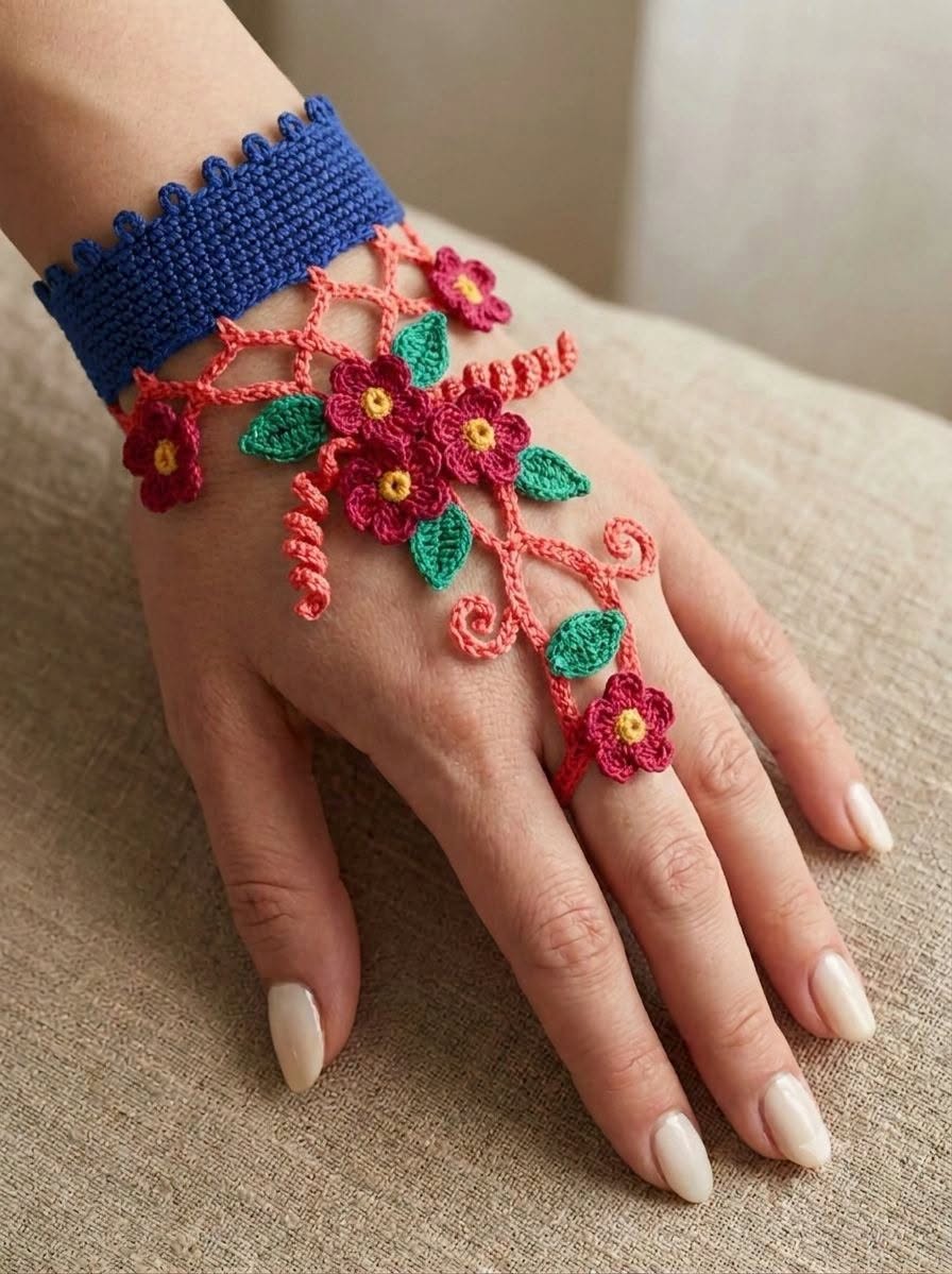 Micro-Crochet Hand Jewelry: The Floral Vine Cuff That Steals the Show