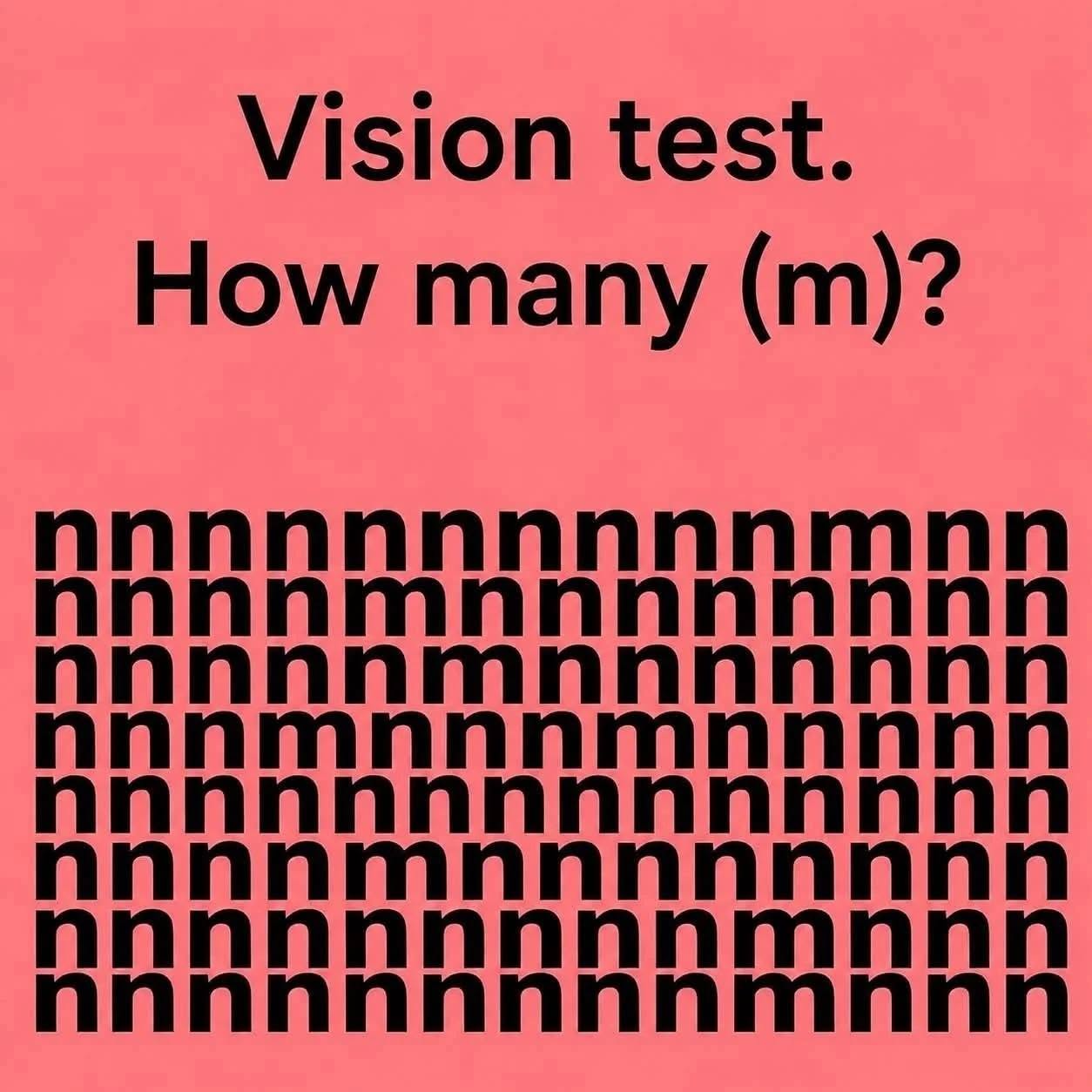 Vision test: How many (m)?