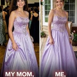 My stepmother destroyed my late mother’s prom dress that I planned to wear in her honor — but she never expected my father to teach her a lesson. I’m 17 years old, and the most important night of my school years had finally arrived: prom. All my life, I had dreamed of wearing my mom’s dress — the same dress she wore to her own prom. When I was only 12, cancer took her away from me. She was everything to me. There was no other dress I wanted to wear. I wanted to wear it in her memory, and I knew how much my mom had dreamed of seeing me at my own prom. Years later, my dad remarried. His new wife, Stephanie, cared more about appearances than anything else. She threw away my mom’s belongings, calling them “junk,” and replaced them with expensive furniture and flashy decorations. The day before prom, I stood in front of the mirror, admiring myself in my mom’s dress as I carefully prepared it for the next day. Stephanie walked in, smiled, and said: “You can’t wear that rag! You’ll embarrass our family. YOU’LL WEAR THE DESIGNER DRESS I PICKED OUT — THE ONE THAT COST THOUSANDS!” But I didn’t back down. “This dress is special to me. I’m wearing it,” I told her. The next day, just before prom, I went to change. I reached for the garment bag, unzipped it… And froze. My dress was destroyed. The seams had been ripped apart, and the satin was covered in stains, as if someone had deliberately poured coffee on it. Then Stephanie appeared in the doorway with a smile on her face. “Oh, you found it!” “Did you do this? This is my mother’s dress… how could you?” I shouted, fighting back tears. Stephanie rolled her eyes. “I’m your mother now! Enough! YOU SHOULD HAVE THROWN THAT DRESS IN THE TRASH A LONG TIME AGO!” My hands were shaking. I stood there completely broken, not knowing what to do next. But moments later, my father made Stephanie regret everything she had done.