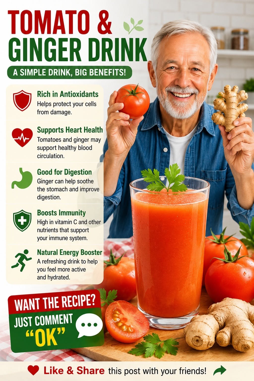 The Powerful Tomato & Ginger Drink Everyone Is Talking About