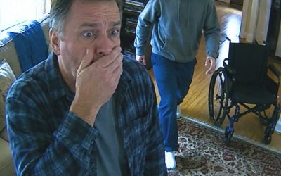 My wife left for a “girls’ trip,” leaving me alone with our paralyzed son, who hadn’t walked in six years. The second her SUV disappeared from the driveway, he stood up from his wheelchair, walked straight toward me, and whispered, “Dad, we need to leave this house right now…” I dropped my coffee and ran for the garage. When I turned the key, we heard—