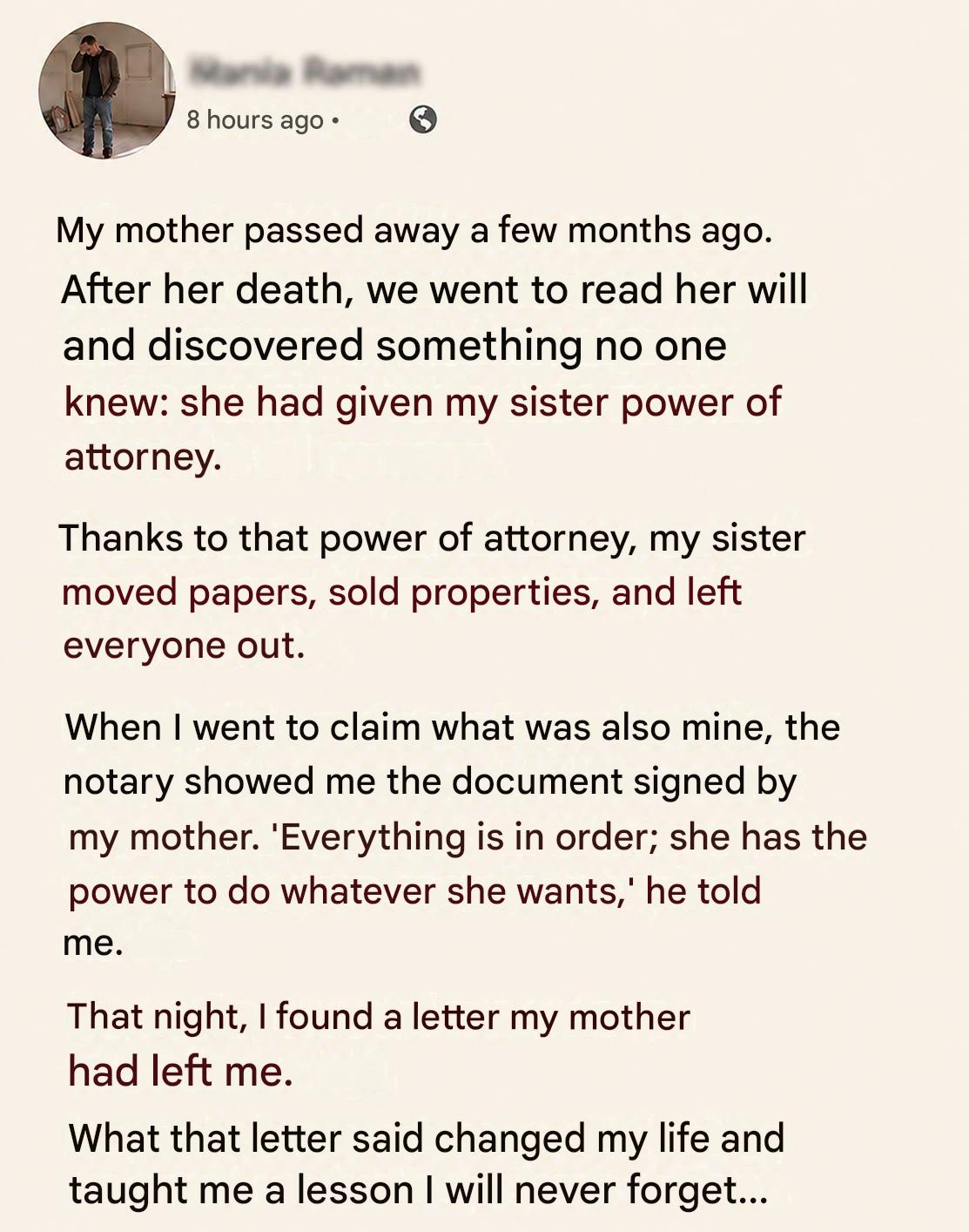 The power of attorney that almost left me