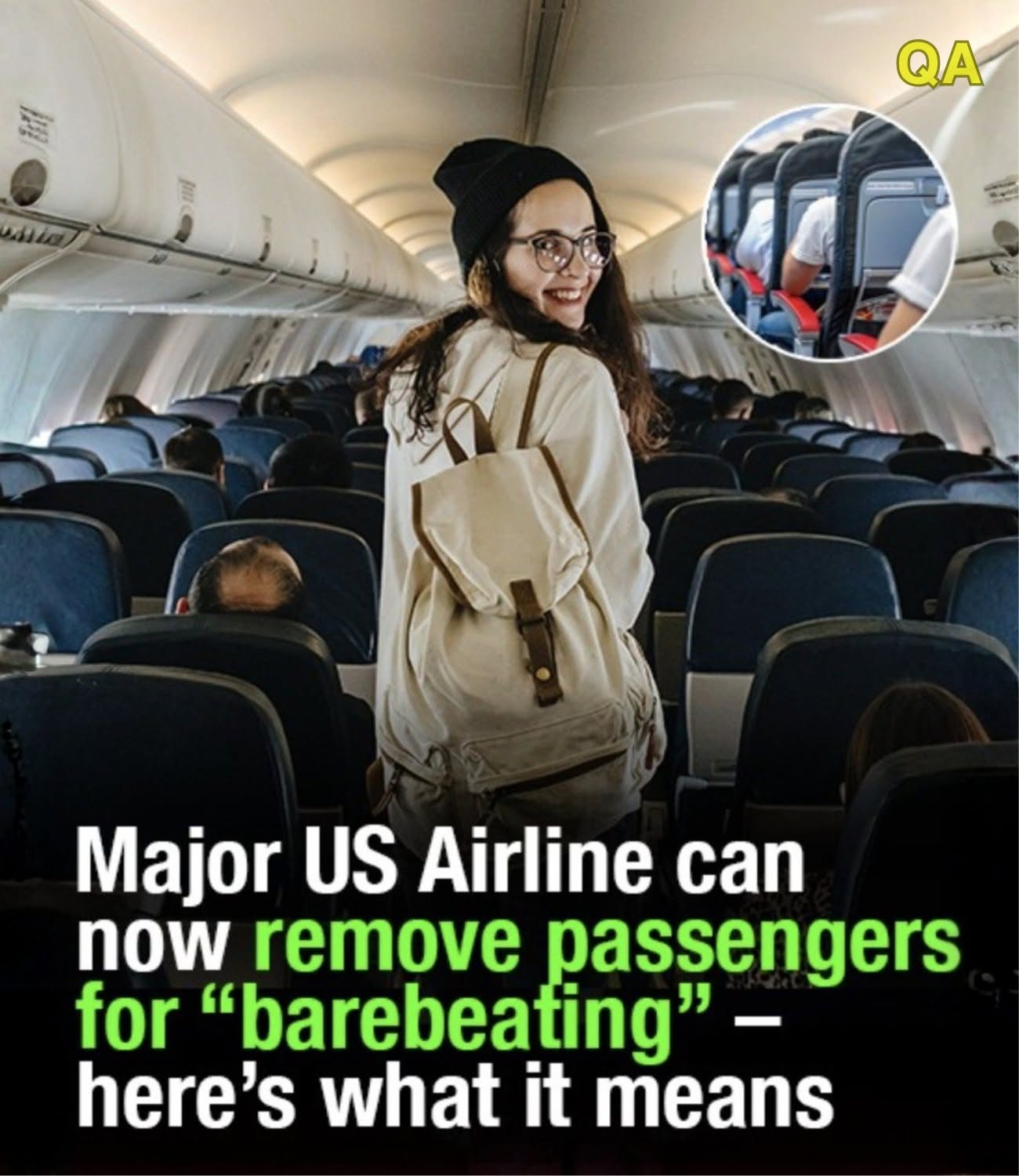 F. Major US Airline can now remove passengers for “barebeating”
