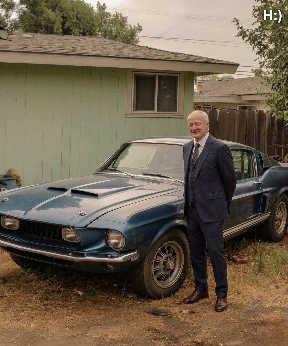 My stepmom sold my father’s favorite old car on the day of his funeral — she turned pale after discovering what was hidden under the spare tire. My dad d:ied last Tuesday. Massive heart attack. No warning. He was 67. After my mom passed five years ago, he was my only close person. Karen — my stepmother — said she was “too fragile” to attend the funeral. She claimed the stress might “trigger her heart.” I believed her. So while I stood at the pulpit reading the eulogy I had rewritten three times through tears, she wasn’t at home grieving. She was selling his car. Dad’s pride and joy was a midnight blue 1967 Shelby GT500. His father bought it new. Dad spent thirty years restoring it bolt by bolt. Karen hated it. She called it “a rusted retirement fund.” As the service ended and we stepped into the parking lot, I saw a flatbed pulling away. With the Shelby strapped on top. Karen was standing on the curb, stuffing a thick envelope of cash into her purse. I sprinted over, my blood boiling. “What did you do?!” I screamed. “I sold it,” she said coldly. “I got ,000. It’ll be my little financial cushion. Don’t look at me like that. It’s just a car, and I’m the grieving spouse.” The car was worth easily six figures. She had practically given it away out of spite and greed before his body was even in the ground. I was shaking with rage when a sedan screeched to a halt next to us. A man jumped out, looking panicked, holding a dusty, sealed plastic bag. “Wait!” he yelled. “We were checking the spare tire well for rust before transport and found this. My boss said he couldn’t in good conscience keep it without you seeing it first.” Karen scoffed and snatched the bag. “Probably just more trash or old parts.” She tore it open. When she saw WHAT was inside, her knees buckled. She hit the pavement hard, gasping for air like she’d been punched in the gut. She looked up at me, her face drained of color, and handed me the envelope. It began: “Karen, I know you very well, so I decided