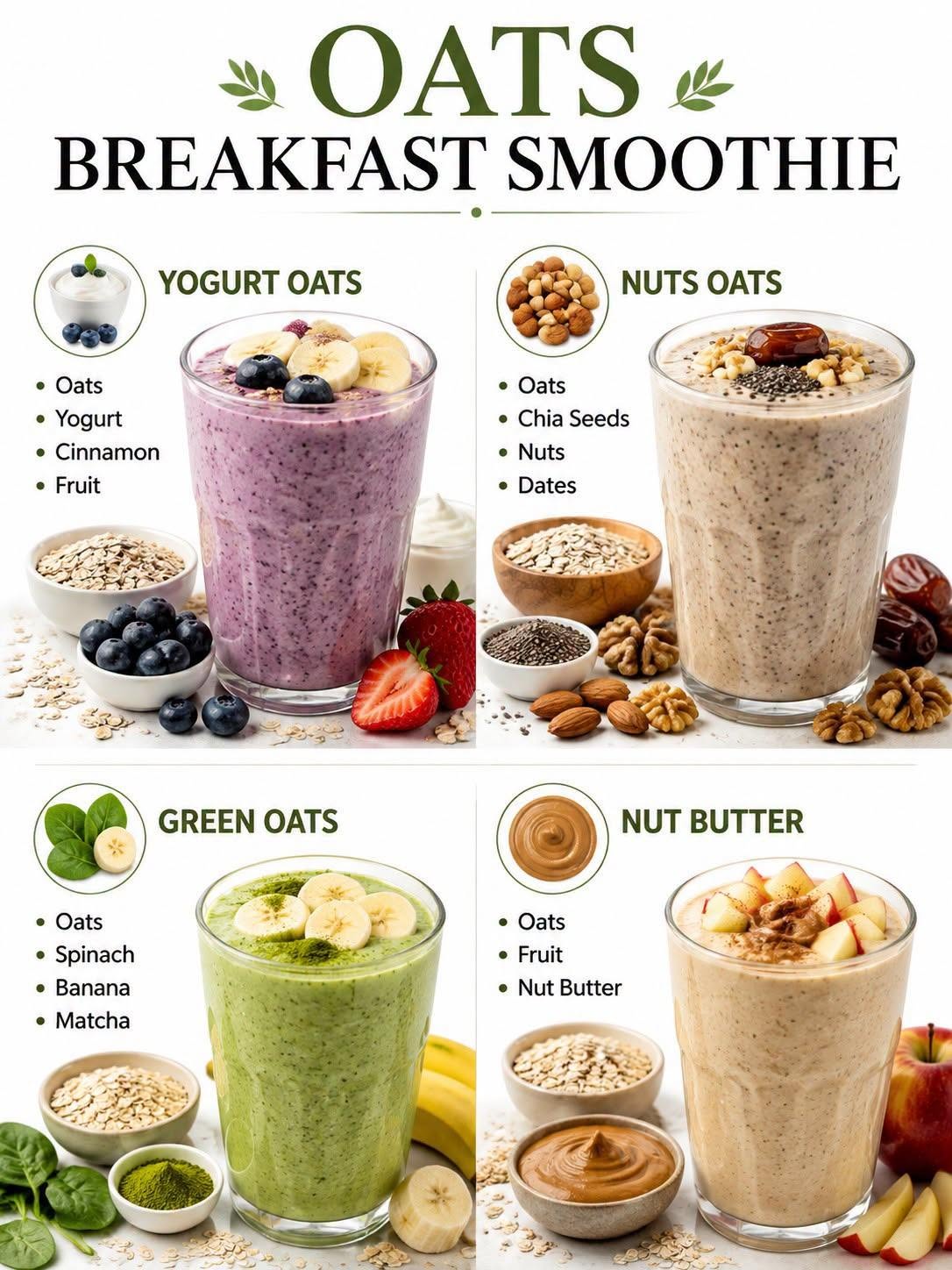 Power Up Your Mornings With These 4 Easy and Delicious Oat Breakfast Smoothies