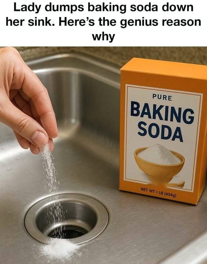 Lady dumps baking soda down her sink. Here’s the genius reason why – welcome