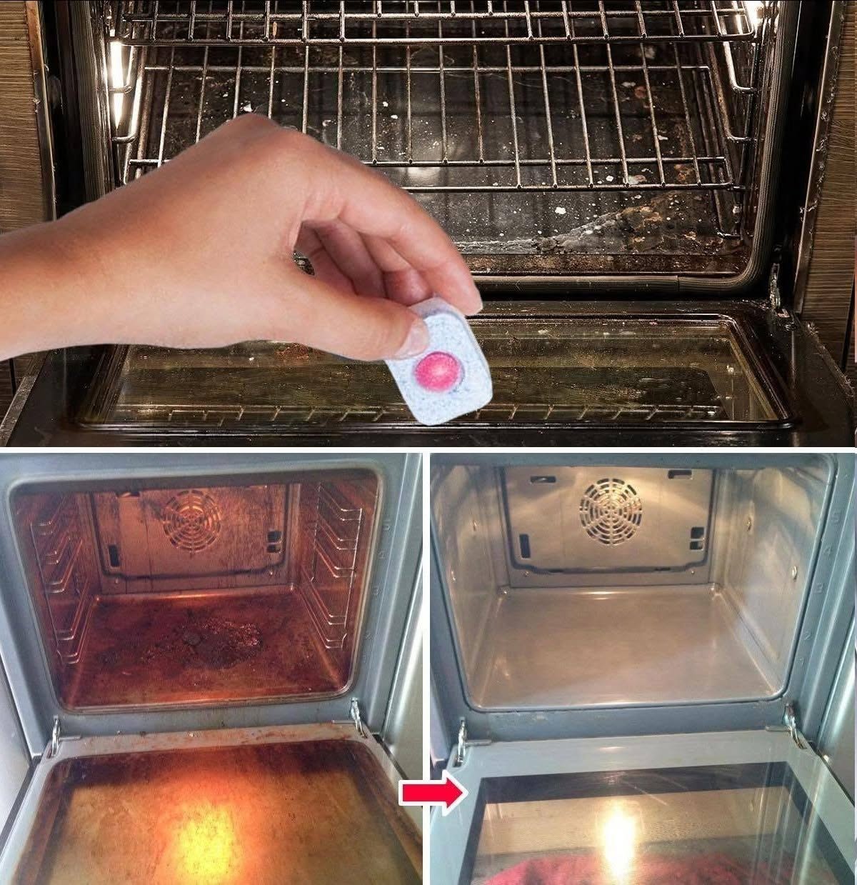 This dishwasher tablet method is the most effective and quickest way to thoroughly clean and de-grease your oven: it takes just 2 minutes and leaves it looking like new Full article 👇 💬