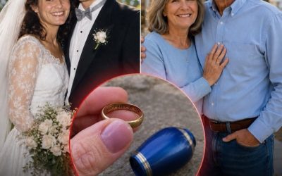 My husband of 40 years passed away while visiting his daughter abroad—when I opened his urn to scatter his ashes, something fell out that revealed the shocking truth. After forty years of marriage, I thought the hardest goodbye I’d ever face would happen with Frank’s hand in mine. Instead, it came through a phone call from thousands of miles away. Frank had flown abroad to spend three weeks with Claire, his daughter from his first marriage. She’d lived there for years, and although their relationship had once been strained, they’d recently grown close again. I encouraged him to go. Six days later, Claire called me crying. Frank had collapsed that morning. By the time the ambulance arrived, he was gone. I wanted to fly there immediately, but Claire convinced me there was nothing I could do. She handled the hospital paperwork and cremation herself, promising she’d bring her father home to me. Two weeks later, a package arrived. Inside was a soft-blue ceramic urn. Blue had always been Frank’s favorite color. I held it against my chest and cried until I couldn’t anymore. Frank and I had made one promise years earlier: whoever went first would be scattered beneath the old willow beside the lake where we’d met. It took me another month to find the courage. Early one morning, I carried the urn to that tree, sat beneath its branches, and told Frank everything I hadn’t gotten to say before he died. Then I finally removed the lid. Inside was a sealed plastic bag containing his ashes. My hands shook as I lifted it out, but something rattled against the ceramic bottom and fell onto the grass beside my shoe. I bent down. It was Frank’s wedding ring. I knew every scratch on that band. He’d worn it for forty years and used to joke that the only person allowed to take it off his finger would be me. But Claire had specifically told me he’d been cremated wearing it. My hands started shaking. Then I noticed something on the inside of the band. There were words engraved there. They hadn’t been there before Frank left. I turned the ring toward the light. “DON’T BELIEVE HER.” I stopped breathing. Her. There was only one woman with Frank during the final days of his life. Claire. I didn’t call my stepdaughter. I didn’t tell her I’d opened the urn. And I certainly didn’t tell her what I’d found. Instead, two days later, I boarded a flight to the country where she lived. Claire thought I was still home grieving. What I saw when I secretly arrived at her house knocked the breath out of me. Full Detail Link in Comment 👇