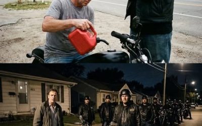 I helped a biker with a little gas on a quiet road… but the way he kept staring at me felt off — and that night, 40 motorcycles showed up outside my house. My name is Daniel. I fix air conditioners for a living. Nothing special. Just long days, dusty jobs, and trying to make sure my daughter and I get through the week without anything breaking down—especially the bills. Every morning is the same. Coffee in a chipped mug. Tools in the truck. A folded twenty-dollar bill in my wallet that I don’t touch unless I have to. That morning, I saw him. A biker standing next to a dead motorcycle near an old gas station. Big guy. Tattoos. Leather vest. He didn’t wave. Didn’t ask. Just stood there. I almost drove past. But I didn’t. I grabbed the small red gas can from my truck, filled it, and poured it into his tank. He watched me the whole time. Not in a grateful way. Not even impatient. Just… watching. When I finished, he pulled out his wallet. I told him no. That’s when something shifted. He didn’t argue. He didn’t smile either. He just looked at my face… longer than normal. Then he said thank you in a voice so flat it didn’t match the moment. And before he rode off, he looked back again. That part stayed with me. Not because it was scary. Because it felt unfinished. By the afternoon, I forgot about it. By night, I couldn’t. The engines came first. Low. Then louder. Then too close. I stepped outside—and saw them. Motorcycles lined up across my street. One after another. Men stepping off bikes, not talking, not moving much. Just standing there. Waiting. The same biker from the morning stepped forward. Slow. Calm. He took off his helmet, looked straight at me under the porch light, and said something that made my stomach drop. “You really don’t remember… do you?” TO BE CONTINUED IN THE COMMENTS… HOW TO READ THE REST: Step 1: Like this post. Step 2: Leave a comment with your thoughts. Step 3: Tap “All comments” and open the replies under the pinned comment to read the full story