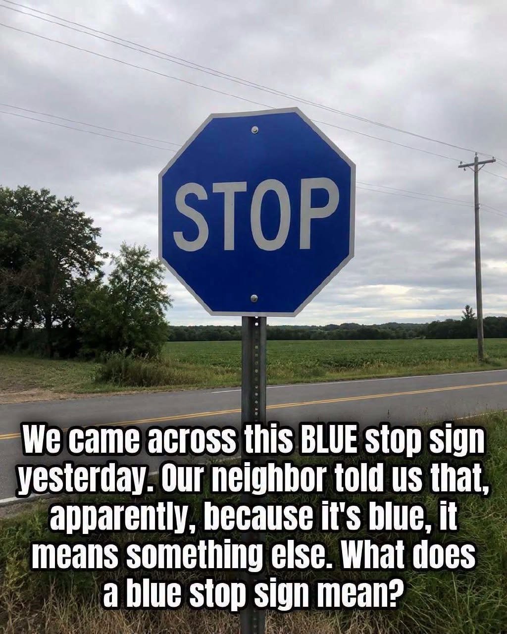 What Does a Blue Stop Sign Mean? Here’s What You Should Know